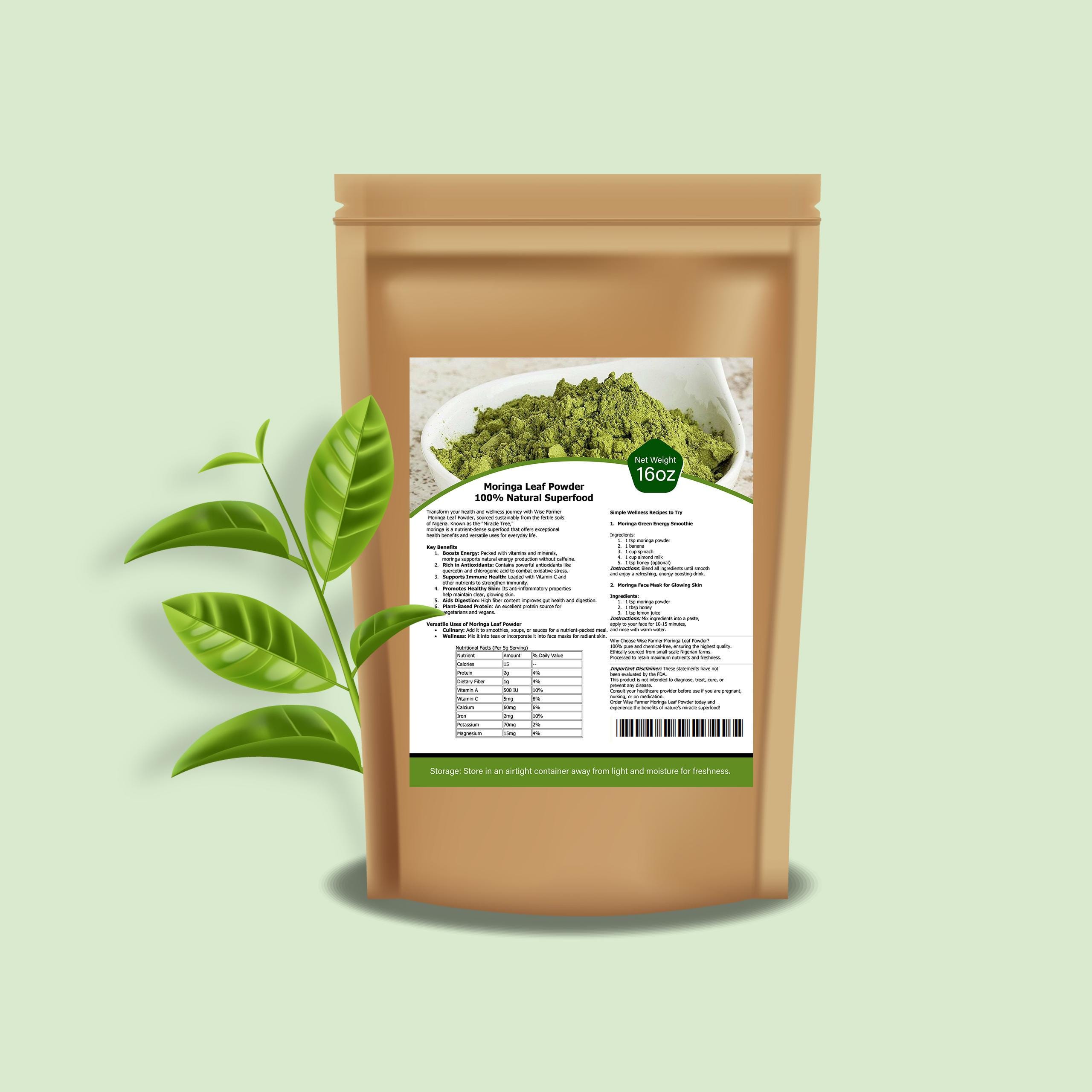 Natural Moringa Leaf Powder | Nigerian Superfood Supplement - Etsy