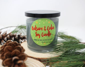 Balsam Cedar Soy Candle, Balsam Candle, Cedar Candle, Handpoured Candle, GMO Free Soy Wax