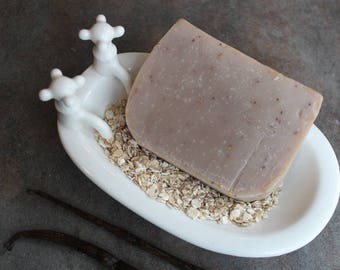 Vanilla and Oatmeal Soap, Vegan Skin Care, Handmade, Cold Process Soap, Bar Soap, Vanilla, Vanilla Soap