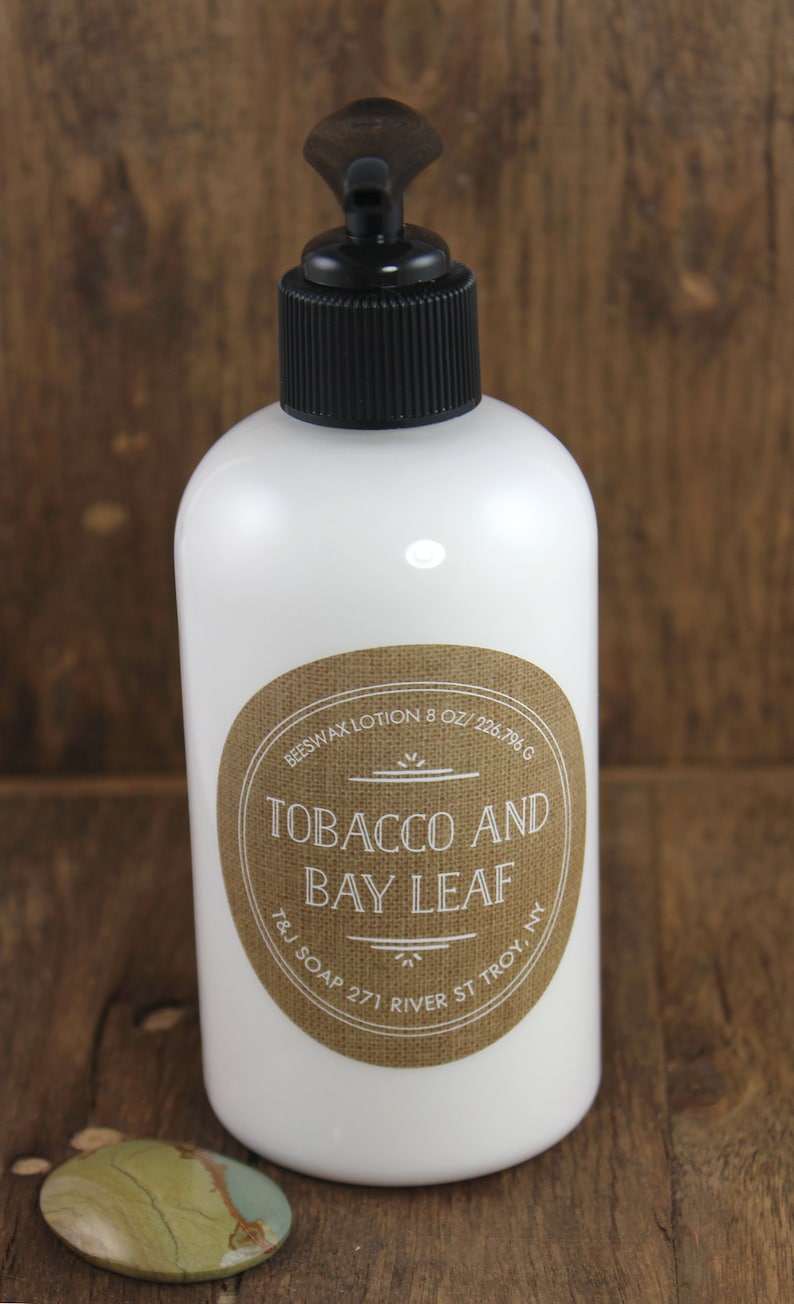 Tobacco & Bay Leaf Lotion 8 Oz Thick Beeswax Lotion Etsy