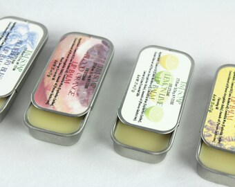 Two Lip Balm Tins: Blueberry, Honey, Blood Orange, Lemon Lime, Your choice 2 for 8