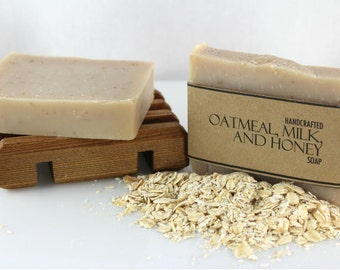 Oatmeal Soap, Oatmeal Milk and Honey Soap, Bar Soap, Cold Process Soap, Oatmeal Soap, Oatmeal Skincare, T&J Soaps