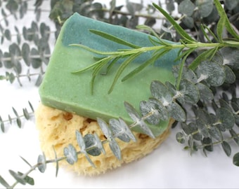 Rosemary, Peppermint and Eucalyptus Cold Process Soap, Handmade, Vegan Friendly, All Natural Soap