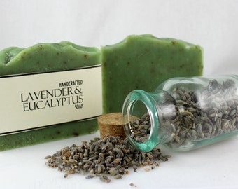 Lavender Eucalyptus Soap, Cold Process Soap, Exfoliating Soap, Vegan Handmade Soap, Bar Soap, Natural Soap