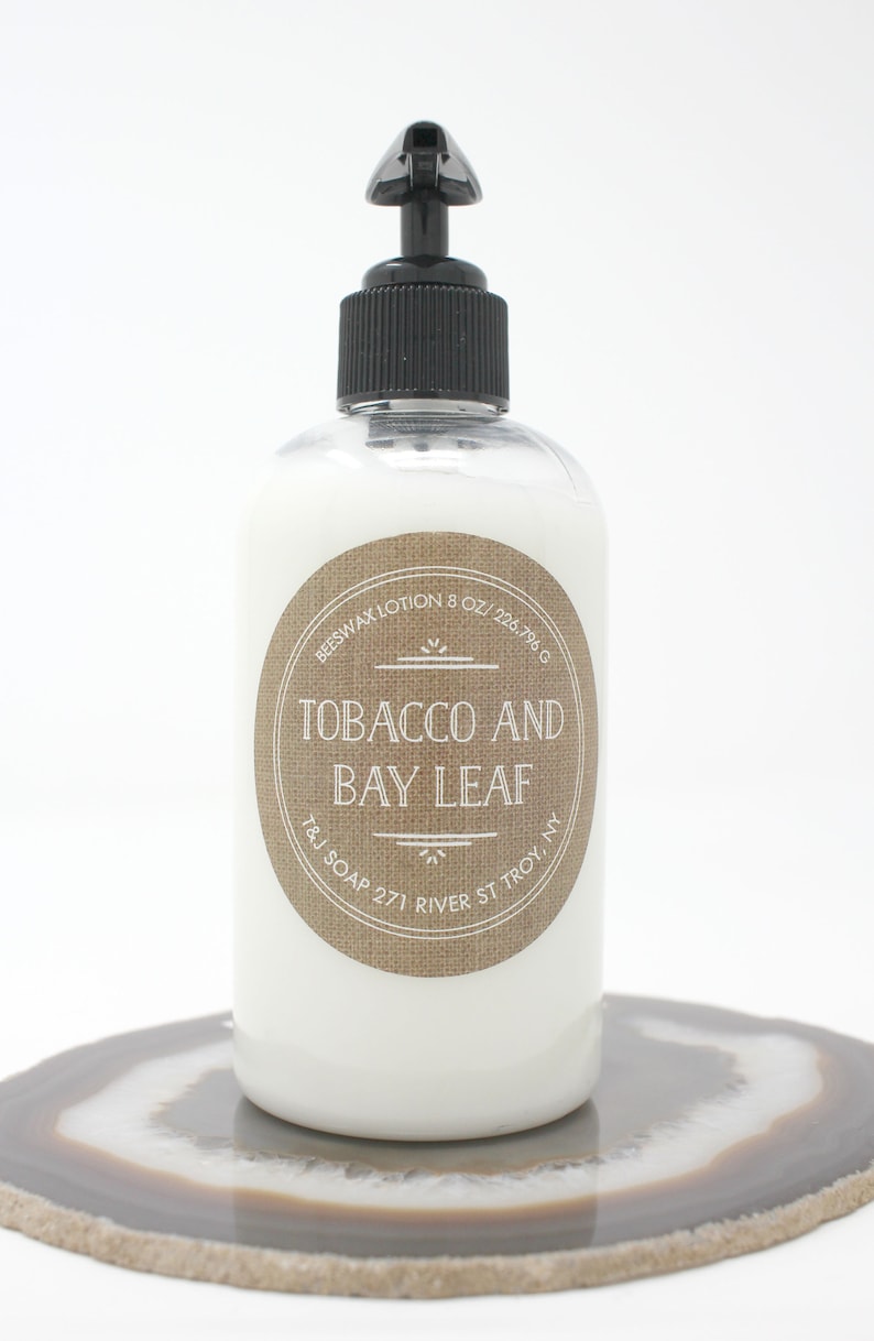 Tobacco & Bay Leaf Lotion 8 Oz Thick Beeswax Lotion Etsy