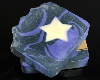 Christmas Soap. Silent Night Soap, Cold Process Soap. Seasonal Soap, Pine and Plum Blend. Star Soap