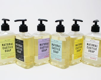 Castile Liquid Soap, Natural Castile Liquid Soap, Essential Oil Soap