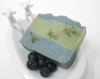 Blueberry Thyme Soap, Vegan Soap, Cold Process Soap, Blueberry Bar Soap, Bar Soap, Blueberry Thyme Bar Soap, Artisan Soap