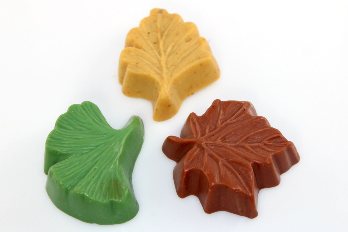 Three Leaf Shaped Soaps Three 2 oz Vegan Friendly Cold Etsy