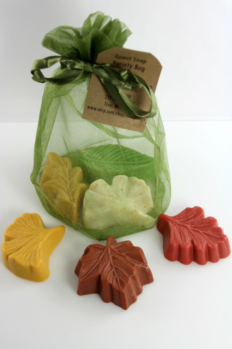 Three Leaf Shaped Soaps Three 2 oz Vegan Friendly Cold Etsy