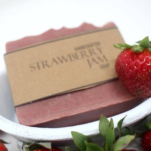 Strawberry Jam Soap, Strawberry Bar Soap, Handcrafted Cold Process Soap, Vegan Friendly Soap