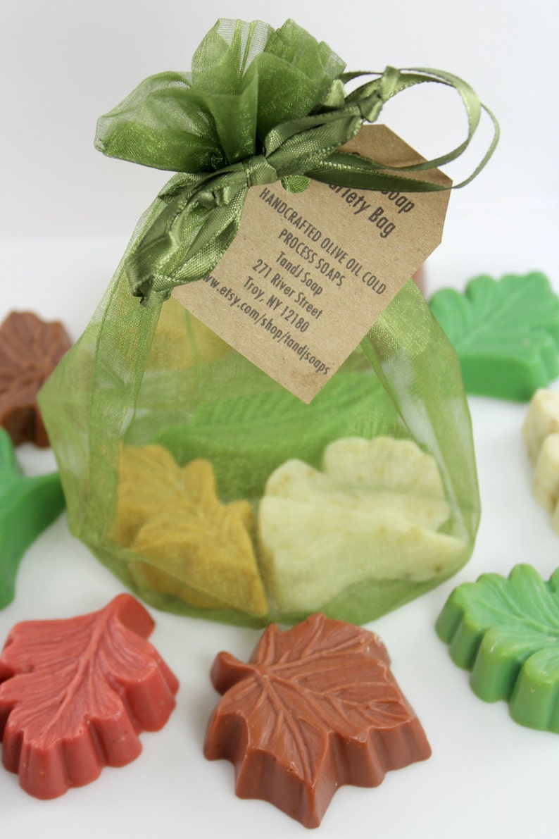 Three Leaf Shaped Soaps Three 2 oz Vegan Friendly Cold Etsy