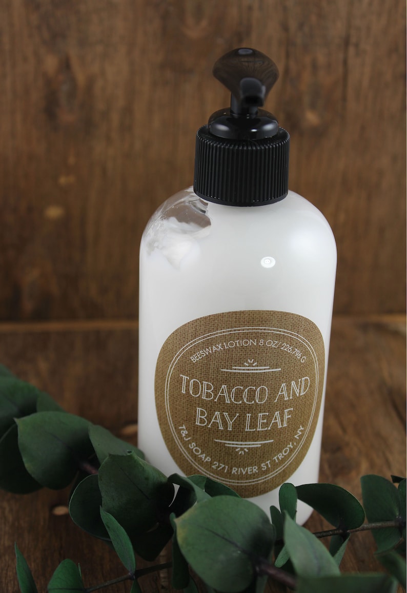 Tobacco & Bay Leaf Lotion 8 Oz Thick Beeswax Lotion Etsy