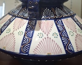 Vase toupie à anses – HB Quimper – faïence émaillée polychrome Ø 33cm