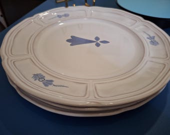 3 Assiettes Henriot Quimper Ø27,5 cm – Décor Hermine – lot complémentaire
