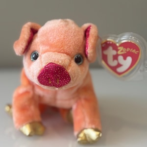 TY Beanie Babies PIG Zodiac 2000 retired soft plushie with Tag - EXCELLENT condition