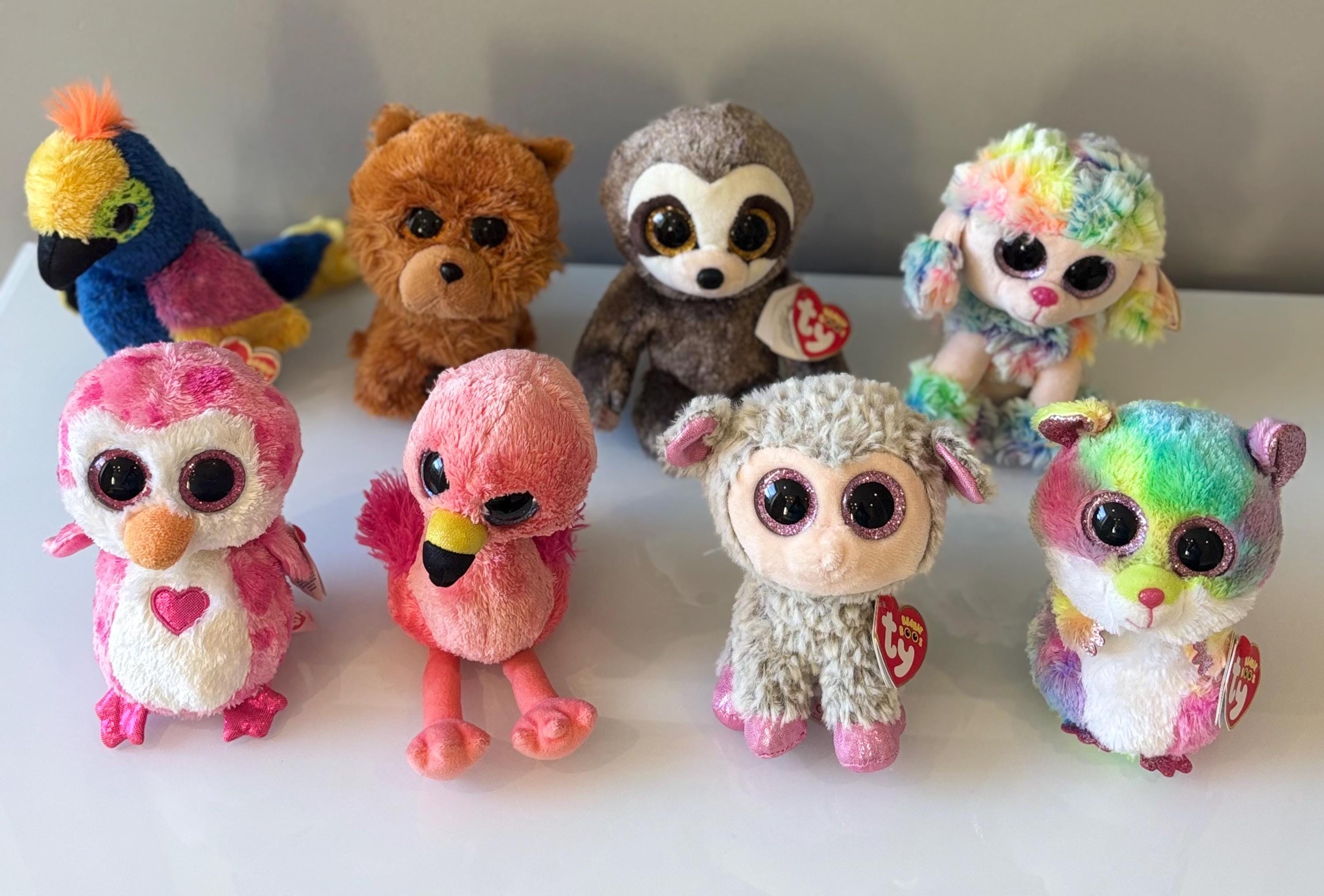 TY Beanie Boo JULIET Dangler Rainbow Rodney Gilda Dixie Barley
