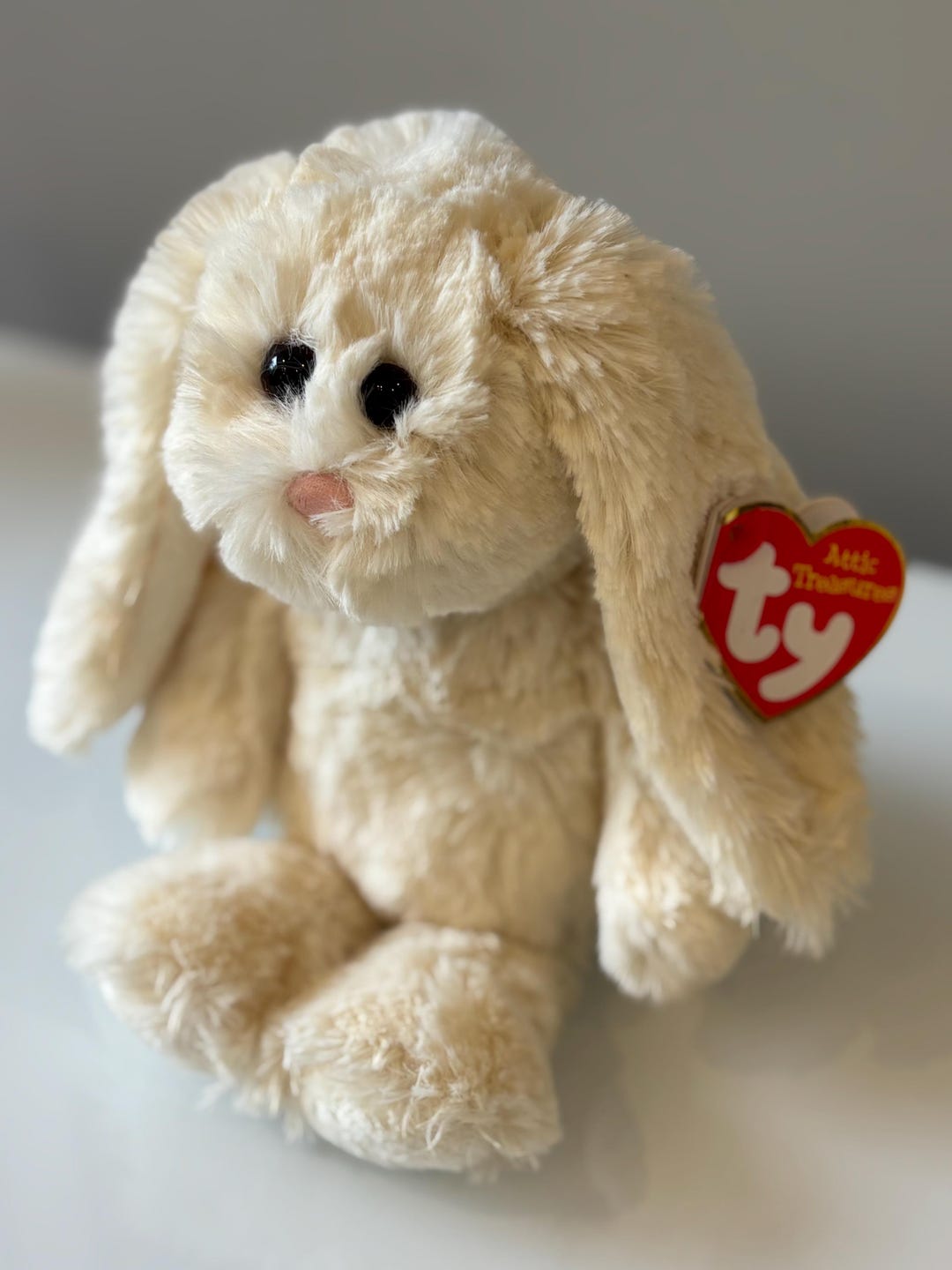 TY Attic Treasures PEARL Cream Velvet Feel Bunny Rabbit Bear 2017 (8 ...