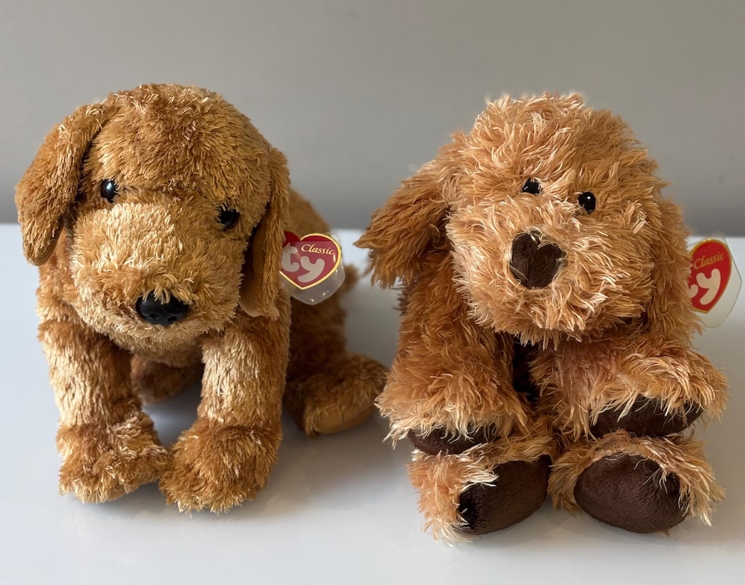 Ty Classic CALHOUN 2003 Shaggy Soft Puppy Dog / Ty Classic CODY 2002 ...