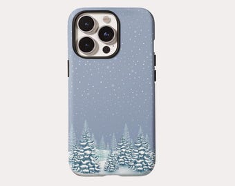 Winter Snowy Pine Forest Phone Case Snowy Christmas Tree Cover for iPhone Samsung