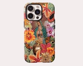 Virgin Mary Floral Art Phone Case: Catholic iPhone & Samsung Cover