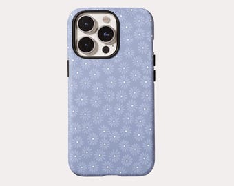 Funda para teléfono con estampado floral de margaritas azules