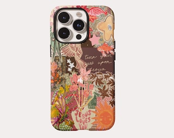 Funda para teléfono con collage cristiano y cita religiosa para iPhone y Samsung
