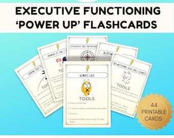 Executive Functioning Flashcards: ADHD & Neurodiverse Kids (Printable)