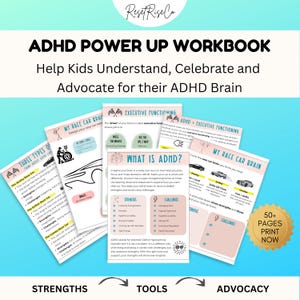 ADHD Workbook + Planner for Kids | Executive Functioning, Sensory Tools (PDF)