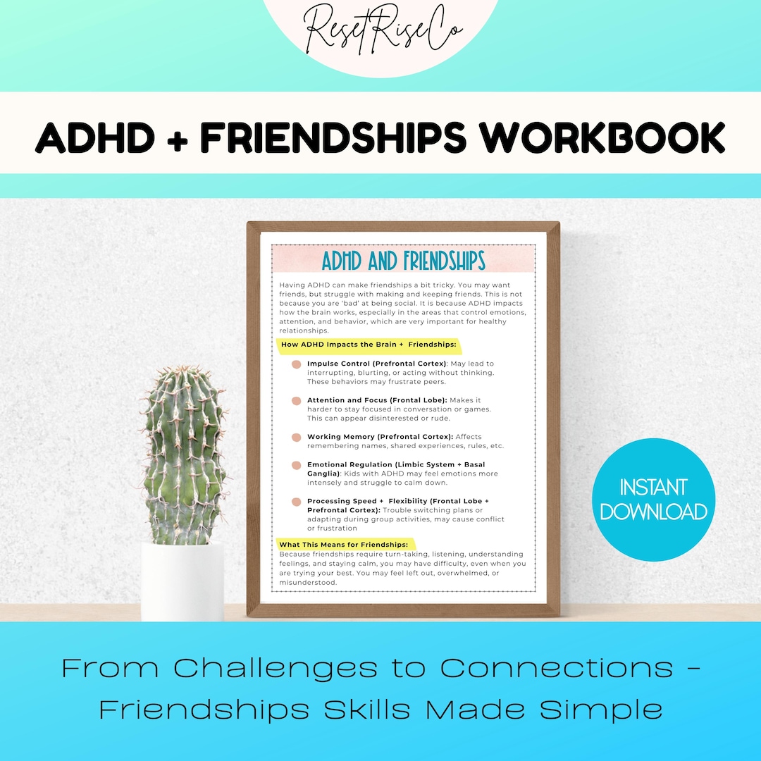 ADHD Friendship Resource | Printable Guide + Checklist + Goals Page ...