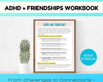 ADHD Friendship Workbook for Kids | Social Skills Activities | Printable Friendship Guide | Therapy & Counseling Resource