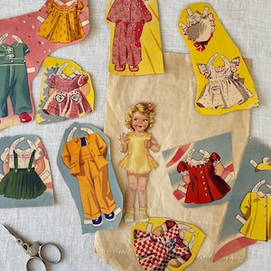 1940s Paper Doll Parts - 1 Carol Doll and Outfits  5 3/8” Size #7749