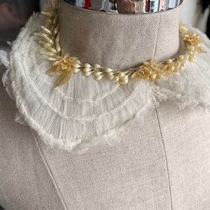 1940er Wachsblumen-Kragen, Spitze Netz Floral Hochzeit Accessoires #5367