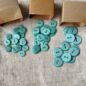 1960s Buttons, 3 Sizes Your Choice, Turquoise Blue Button Sets 19mm, 21mm, 30mm,  3/4” 7/8” 1 1/8” Sweater, Jacket, Coat #6975