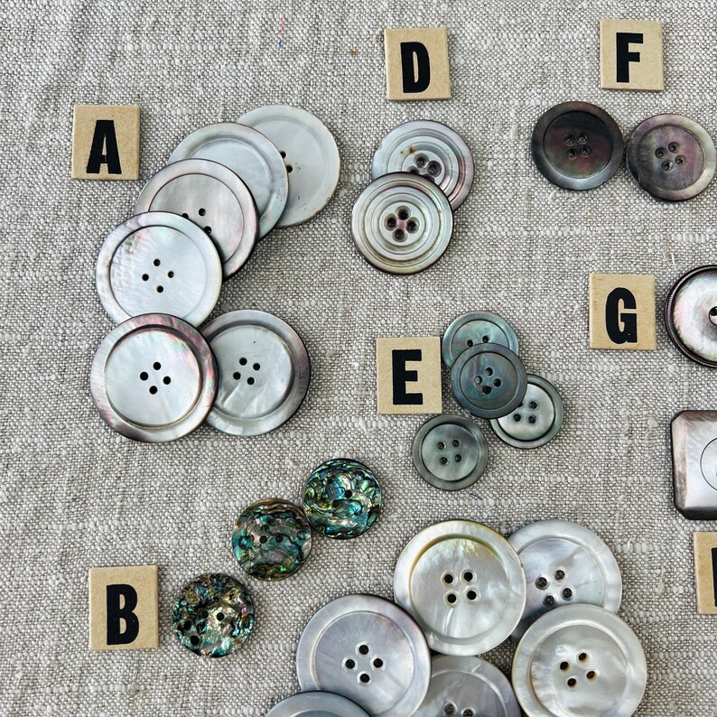 Antique Abalone Buttons - Your Choice Large Mother of Pearl Button Set ...