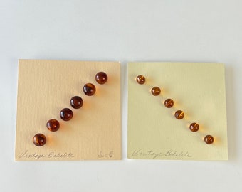 1930s Bakelite Buttons, 6 Button Sets, Your Choice 1/2” or 22mm Clear Root Beer Tortoise #2913