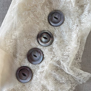 4 Large Mother of Pearl Buttons, 1 1/2”Cat Eye MOP Button Set #5111
