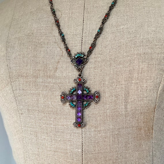Rivera Mexican Sterling Silver Necklace Cross, Ma… - image 7