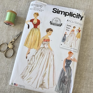 Simplicity-Kleid aus den 1950er Jahren, Neuauflage R11970 - 8311, Schnittmustergröße 8-16, elegantes Kleid