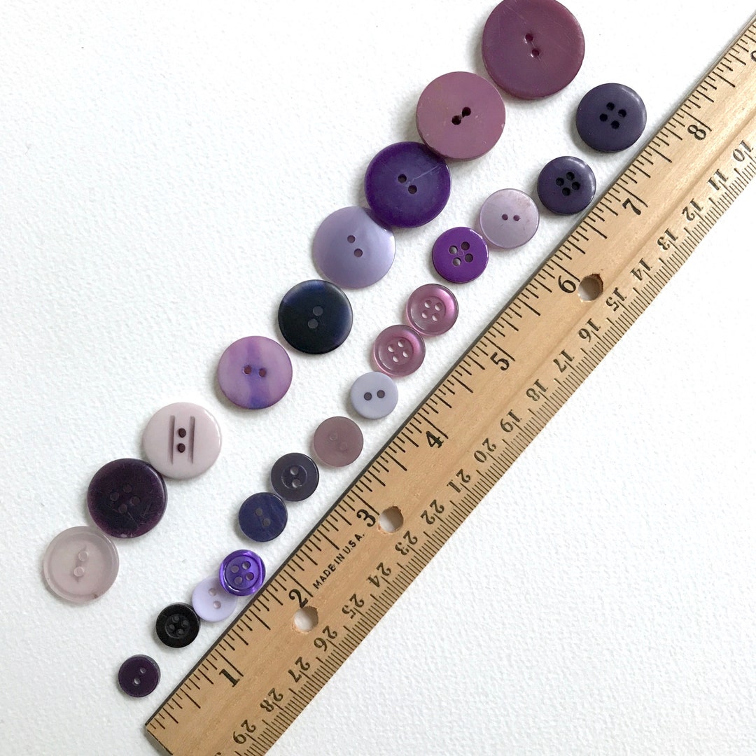 Lot De 23 Boutons Vintage Violets Veinés - 1,3 Cm - Pour Couture, Déco Ou Customisation