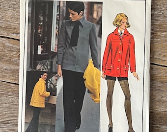 1970s Vogue Paris Original Jean Patou 2575 Vintage Uncut Pattern Factory Fold Size 10, Shirt, Pants, Shorts & Jacket 32 1/2&quot; Bust