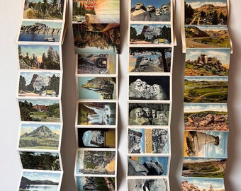 Vintage Dakotas Tourist Postcards Lot Souvenir Folders Mount Rushmore, Badlands, Black Hills South Dakota #5390