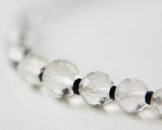 1940s Vintage Crystal Necklace with Jet Beads, 20… - image 5