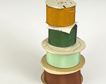 1970s Petersham Ribbon, Lot of 4 Vintage Ribbon Spools #5958