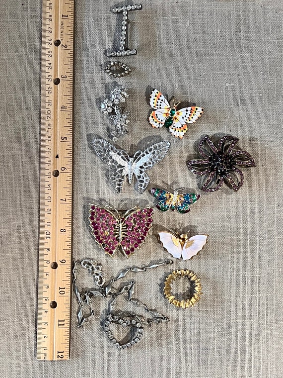 Butterflies and Rhinestone Jewelry Lot for DIY Br… - image 9