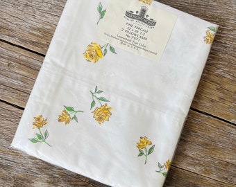 1960s Unopened Vintage Pillow Cases 21” x 38” King Size in Original Package, Roses by Harmony House #5475