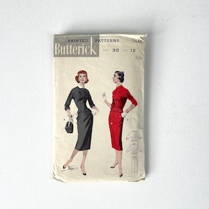 1950s Butterick Pattern 7446 Jacket Skirt Suit Size 12 30&quot; Bust