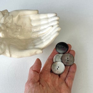 5 Antique Abalone Buttons 1 1/8&quot; Mother of Pearl Button Set #6706