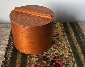 Mid Century Wooden Box with Lid and Liner, Handmade Maple Humidor, Storage or Mini Ice Bucket #5785