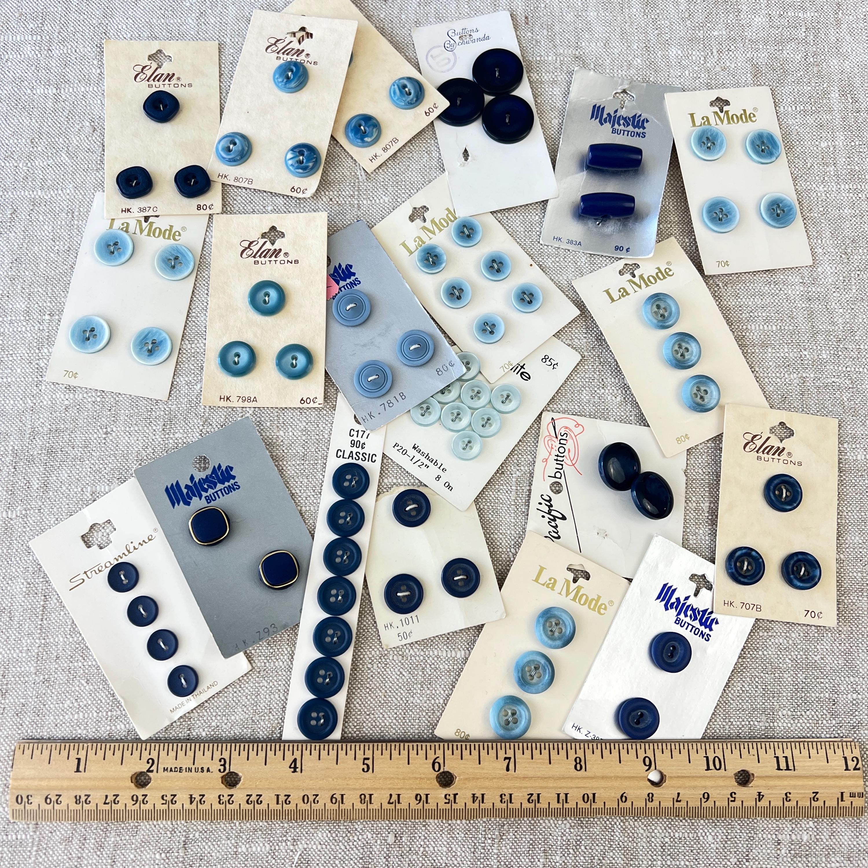 オリジナルカード入りブルーボタン 20セット 裁縫用品・手芸用品 #7276